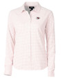 Kansas City Chiefs Cutter & Buck Versatech Tattersall Stretch Womens Long Sleeve Dress Shirt Red Mannequin