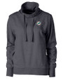 Miami Dolphins Cutter & Buck Saturday Cotton Blend Womens Funnel Neck Sweatshirt Charcoal Heather Mannequin