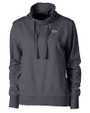 Baltimore Ravens Cutter & Buck Saturday Cotton Blend Womens Funnel Neck Sweatshirt Charcoal Heather Mannequin