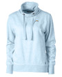 Los Angeles Chargers Cutter & Buck Saturday Cotton Blend Womens Funnel Neck Sweatshirt Atlas Heather Mannequin