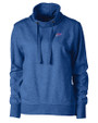 Buffalo Bills Cutter & Buck Saturday Cotton Blend Womens Funnel Neck Sweatshirt Tour Blue Heather Mannequin