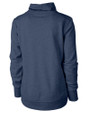 Los Angeles Rams Cutter & Buck Saturday Cotton Blend Womens Funnel Neck Sweatshirt Navy Blue Heather Mannequin Back