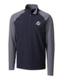 Miami Dolphins Cutter & Buck Response Lightweight Hybrid Quarter Zip Mens Pullover Windbreaker Liberty Navy Mannequin