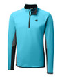 Carolina Panthers Cutter & Buck Traverse Colorblock Stretch Quarter Zip Mens Pullover Lakeshore Mannequin