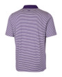 Baltimore Ravens Cutter & Buck Forge Tonal Stripe Stretch Mens Polo College Purple Mannequin Back