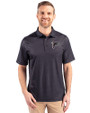 Atlanta Falcons Cutter & Buck Pike Double Dot Print Stretch Mens Polo Black Front