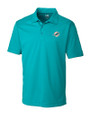 Miami Dolphins Cutter & Buck Genre Textured Solid Mens Polo Aqua Mannequin
