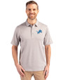 Detroit Lions Cutter & Buck Forge Heathered Stretch Mens Polo Polished Heather Front