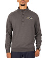 Baltimore Ravens Cutter & Buck Saturday Cotton Blend Mens Mock Pullover Sweatshirt Charcoal Heather Front