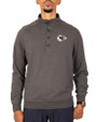 Kansas City Chiefs Cutter & Buck Saturday Cotton Blend Mens Mock Pullover Sweatshirt Charcoal Heather Front
