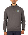 Green Bay Packers Cutter & Buck Saturday Cotton Blend Mens Mock Pullover Sweatshirt Charcoal Heather Front