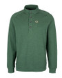 Green Bay Packers Cutter & Buck Saturday Cotton Blend Mens Mock Pullover Sweatshirt Hunter Heather Mannequin