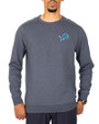 Detroit Lions Cutter & Buck Saturday Cotton Blend Mens Crew Neck Sweatshirt Navy Blue Heather Front