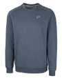 Detroit Lions Cutter & Buck Saturday Cotton Blend Mens Crew Neck Sweatshirt Navy Blue Heather Mannequin