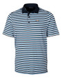 Los Angeles Chargers Cutter & Buck Mens Forge Polo Multi Stripe Atlas Light Blue Mannequin