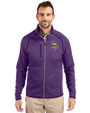 Minnesota Vikings Cutter & Buck Mainsail Sweater-Knit Mens Full Zip Jacket College Purple Heather Front