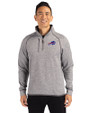 Buffalo Bills Cutter & Buck Mainsail Sweater-Knit Mens Half Zip Pullover Jacket Polished Heather Front