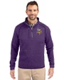 Minnesota Vikings Cutter & Buck Mainsail Sweater-Knit Mens Half Zip Pullover Jacket College Purple Heather Front