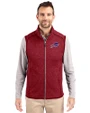 Buffalo Bills Cutter & Buck Mainsail Sweater-Knit Mens Full Zip Vest Cardinal Red Heather Front