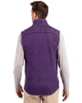 Baltimore Ravens Cutter & Buck Mainsail Sweater-Knit Mens Full Zip Vest College Purple Heather Back