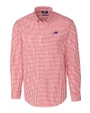 Buffalo Bills Cutter & Buck Easy Care Stretch Gingham Mens Long Sleeve Dress Shirt Cardinal Red Mannequin