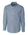 Los Angeles Chargers Cutter & Buck Easy Care Stretch Gingham Mens Long Sleeve Dress Shirt Liberty Navy Mannequin