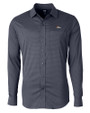 Denver Broncos Cutter & Buck Versatech Geo Dobby Stretch Mens Long Sleeve Dress Shirt Liberty Navy Mannequin