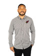 Arizona Cardinals Cutter & Buck Versatech Multi Check Stretch Mens Long Sleeve Dress Shirt Black Front