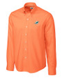 Miami Dolphins Cutter & Buck Epic Easy Care Nailshead Mens Long Sleeve Dress Shirt College Orange Mannequin