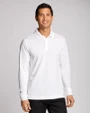 Cutter & Buck Advantage Recycled Cotton-Blend Pique Mens Big & Tall Long Sleeve Polo White Front 6