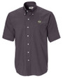 Green Bay Packers Cutter & Buck Epic Easy Care Nailshead Mens Short Sleeve Dress Shirt Black Mannequin