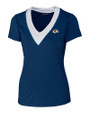 Los Angeles Rams Cutter & Buck Womens Pathway V-Neck Tee Indigo Mannequin