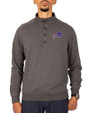 Buffalo Bills Cutter & Buck Saturday Cotton Blend Mens Big and Tall  Mock Pullover Sweatshirt Charcoal Heather Front
