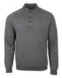 Buffalo Bills Cutter & Buck Saturday Cotton Blend Mens Big and Tall  Mock Pullover Sweatshirt Charcoal Heather Mannequin