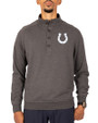 Indianapolis Colts Cutter & Buck Saturday Cotton Blend Mens Big and Tall  Mock Pullover Sweatshirt Charcoal Heather Front