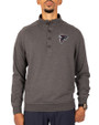 Atlanta Falcons Cutter & Buck Saturday Cotton Blend Mens Big and Tall  Mock Pullover Sweatshirt Charcoal Heather Front