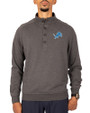 Detroit Lions Cutter & Buck Saturday Cotton Blend Mens Big and Tall  Mock Pullover Sweatshirt Charcoal Heather Front