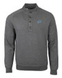 Detroit Lions Cutter & Buck Saturday Cotton Blend Mens Big and Tall  Mock Pullover Sweatshirt Charcoal Heather Mannequin