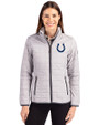 Indianapolis Colts Cutter & Buck Rainier PrimaLoft®  Womens Eco Insulated Full Zip Puffer Jacket Polished Medium Gray Front