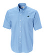 Carolina Panthers Cutter & Buck Epic Easy Care Nailshead Mens Big and Tall Short Sleeve Dress Shirt Atlas Light Blue Mannequin
