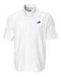 Buffalo Bills Cutter & Buck Epic Easy Care Nailshead Mens Big and Tall Short Sleeve Dress Shirt White Mannequin
