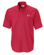 Kansas City Chiefs Cutter & Buck Epic Easy Care Nailshead Mens Big and Tall Short Sleeve Dress Shirt Cardinal Red Mannequin