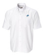 Detroit Lions Cutter & Buck Epic Easy Care Nailshead Mens Big and Tall Short Sleeve Dress Shirt White Mannequin