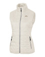 Los Angeles Chargers Cutter & Buck Rainier PrimaLoft® Womens Eco Insulated Full Zip Puffer Vest Coconut Mannequin