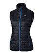 Los Angeles Chargers Cutter & Buck Rainier PrimaLoft® Womens Eco Insulated Full Zip Puffer Vest Dark Navy Mannequin