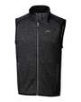 Los Angeles Chargers Cutter & Buck Mainsail Sweater-Knit Mens Big and Tall Full Zip Vest Charcoal Heather Mannequin