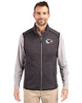 Kansas City Chiefs Cutter & Buck Mainsail Sweater-Knit Mens Big and Tall Full Zip Vest Charcoal Heather Front