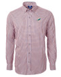 Miami Dolphins Cutter & Buck Versatech Multi Check Stretch Mens Big and Tall Long Sleeve Dress Shirt College Orange Mannequin