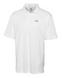 Los Angeles Chargers Cutter & Buck CB Drytec Genre Textured Solid Mens Big and Tall Polo White Mannequin