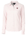 Tampa Bay Buccaneers Cutter & Buck Versatech Tattersall Stretch Womens Long Sleeve Dress Shirt Red Mannequin
